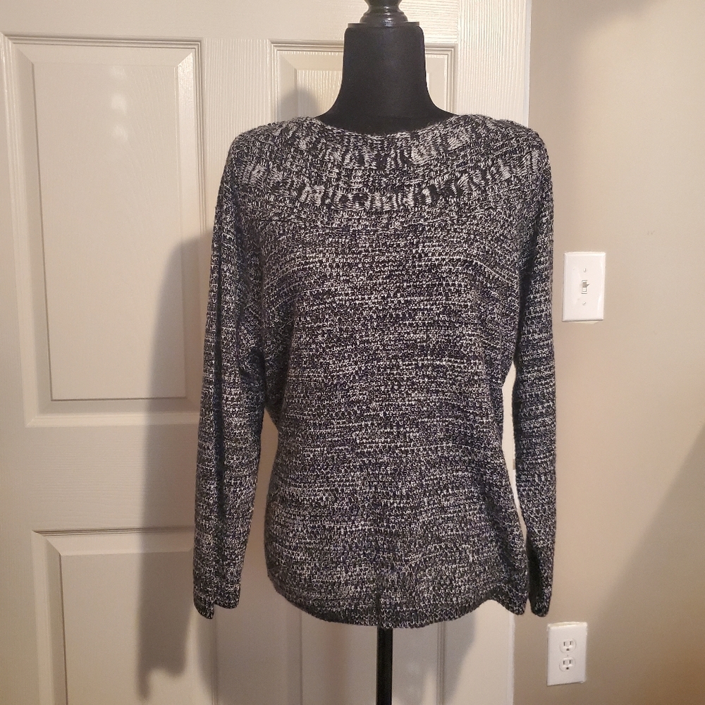 Croft & Barrow ladies cable knit pullover sweater Grey XL